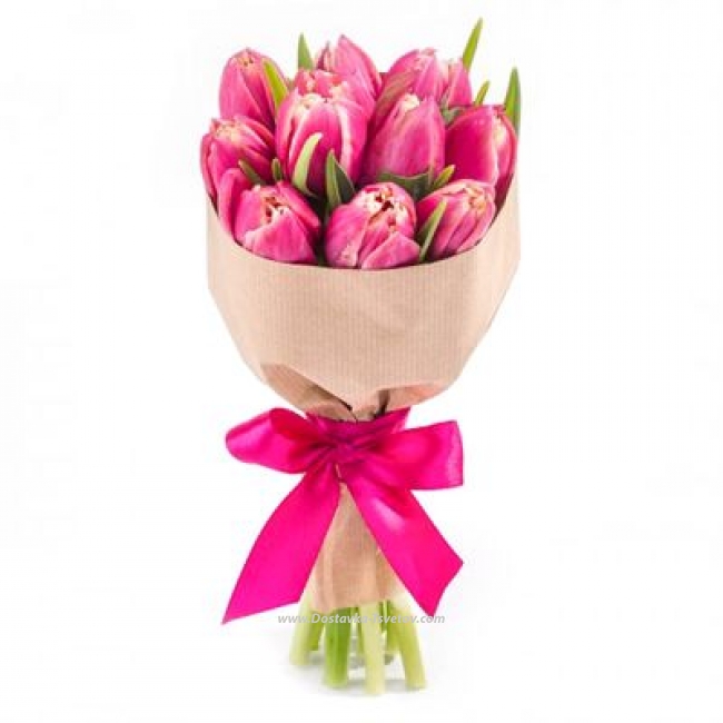 Тюльпаны Букет розовых тюльпанов "Ибица"