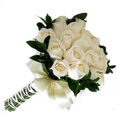 buy a bridal bouquet of white roses in Moscow