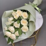 Букет белых роз "Анжелика"