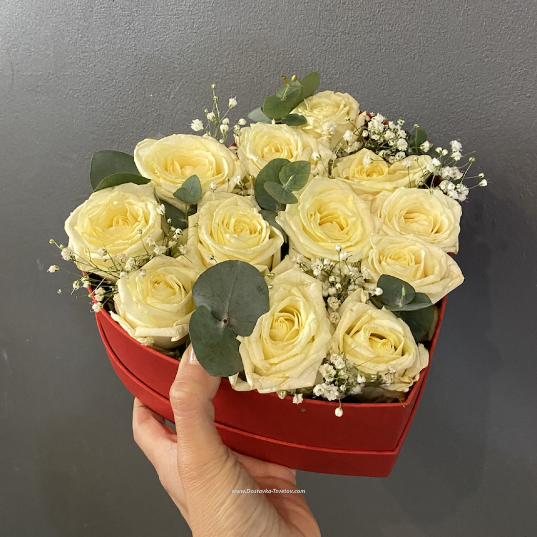 Коробка роз "Сердце Любимой"