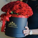 51 красная роза в коробке "Тиффани"